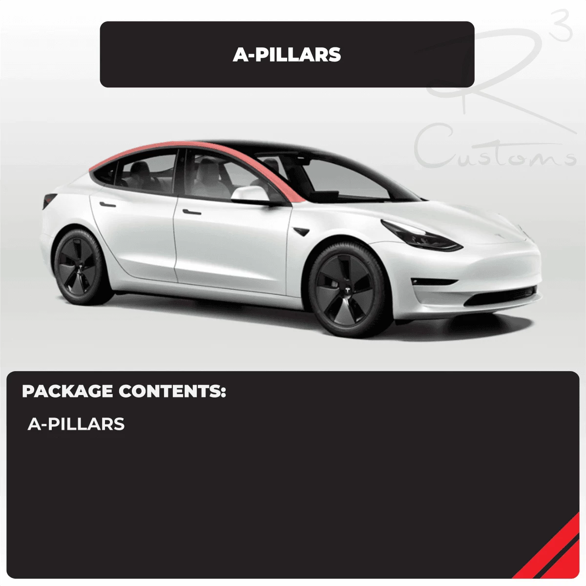 Tesla  A-Pillar Set Individual Paint Protection Film