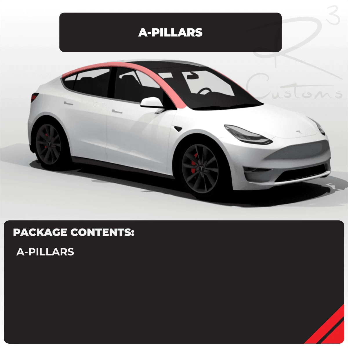 Tesla  A-Pillar Set Individual Paint Protection Film