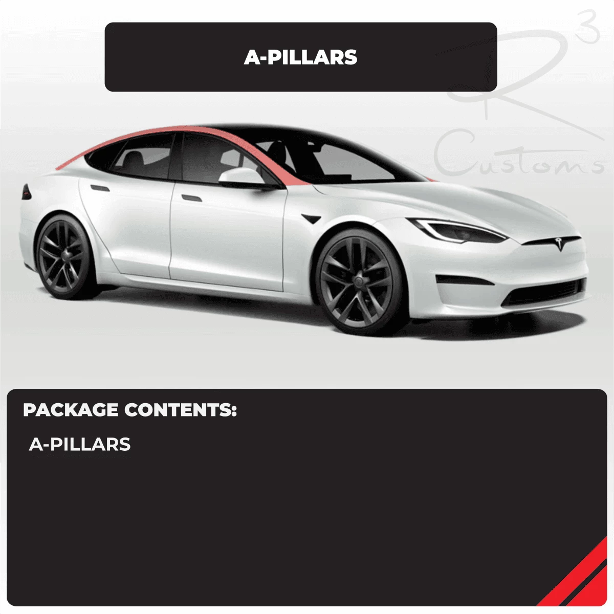 Tesla  A-Pillar Set Individual Paint Protection Film