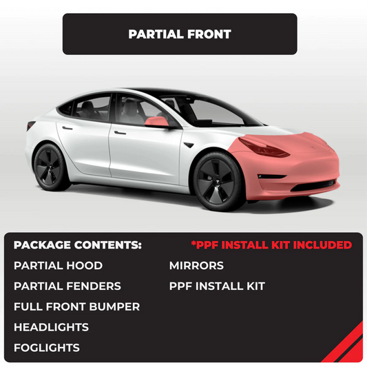 Tesla Model 3 Partial Front End Paint Protection Film