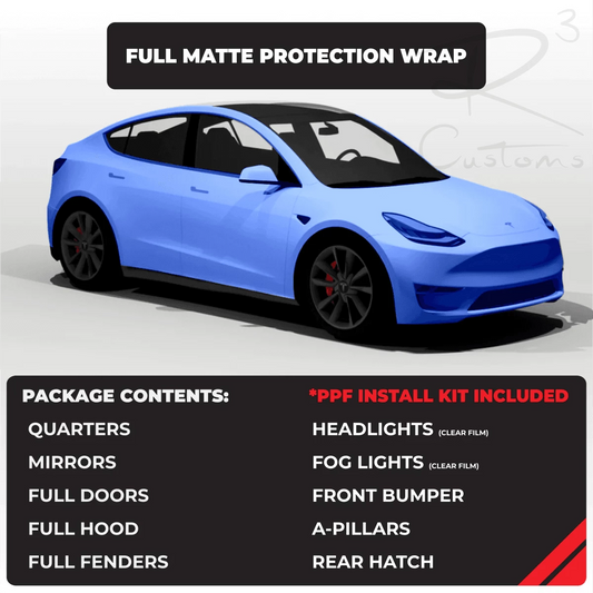 Tesla Model Y Matte Finish Tesla Full Paint Protection Wrap